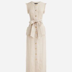 J. Crew Beige Sleeveless Maxi Dress raw hem